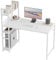 CubiCubi Computer Desk with 3 Tier Storage Shelves on Left or Right, 120x60x120 cm Study Writing Table with Bookshelf for Home Office, Modern Simple Style, Steel Frame, White