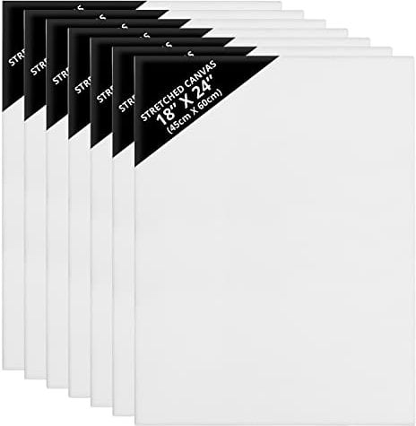 Belle Vous 7 Stk Leere Leinwände zum Bemalen - 45 x 60 cm – Vorgespannte Große Leinwand – Leinwände für Acrylfarben, Ölgemälde, Skizzen und Zeichnungen