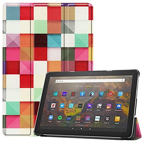 Lobwerk Funda para Amazon Fire HD 10 / HD 10 Plus 11ª generación 2021 10.1 Pulgadas Smart Cover Funda con función Atril y función de Encendido y Apagado automático