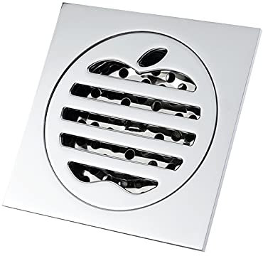 Desagüe De Piso De Ducha Cuadrado De Latón De 10X10cm con Rejilla De Cubierta Extraíble, para Cocina, Baño