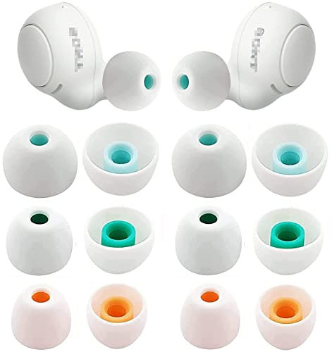 JNSA Ear Tips Replacement for Sony Earbuds MDR XBA WI WF Series Silicone Earbuds Eartips Compatible with Sony in-Ear Earphone WF-1000XM4 WF-SP800N WF-1000XM3 WI-XB400 C310 C200, S/M/L 6 Pairs White
