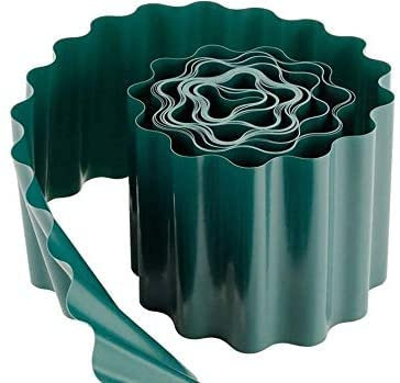 Garden Mile Green Garden Border Edging 9M - Easy Install - Durable & Flexible Garden Edging - 15CM Tall - Weather Resistant Landscape Dividers - Plastic Border Edging Roll