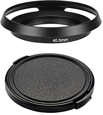 40,5 mm Metall-Gegenlichtblende und Objektivdeckel, kompatibel mit Sony A6600 A6400 Kit E-Mount 16-50 mm Objektiv, für Nikkor 10-30 mm Objektiv (1 + 1 Stück)