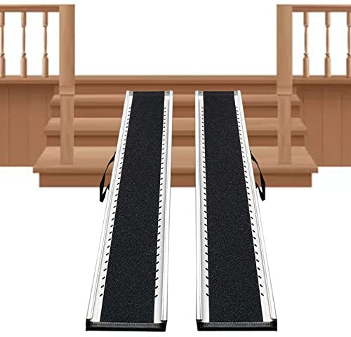 Rampe Rampen Stufenrampe Im Freien, rutschfeste Rollstuhlrampe 60/100/ 120 cm Anstieg 2er-Pack, Tragbare Treppenrampe Für Home Garden Doorway Mobility Scooter (Size : Length 1.2m/4ft)