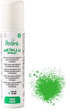 Colorante Spray alimentare VERDE - Spray METTALLIZZATO - per Dolci e Torte - 75ml - per decorare e colorare prodotti alimentari, pasta di zucchero, cioccolato ecc.
