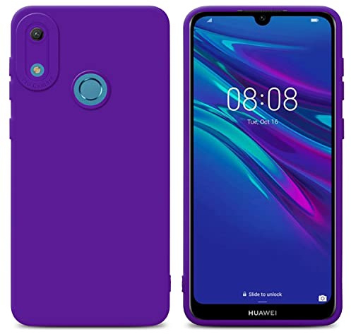 Cadorabo Hülle kompatibel mit Huawei Y6 2019 Schutzhülle TPU Silikon Case Liquid Design mit Kameraschutz Slim Kratzfest Weiche Gummi mit Rundumschutz Case Hülle für Huawei Y6 2019 in Lila