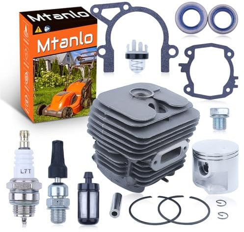 Mtanlo 50 mm Cylinder Piston Gaskets Kit for Stihl TS410 TS420 TS 410 420 Cut-Off Saw, Cylinder Piston Kit, Spark Plug, Decompression Valve, Plug, Fuel Filter