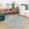 FRAAI | Home & Living Wollteppich Rund - Wise Grün 411 - Wolle - Flachgewebe - Einfarbig - Skandinavisch - Wohnzimmer, Esszimmer, Schlafzimmer - Carpet