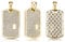 Männer Hängender Tag Anhänger DIY Gravierte Dog Tag Halskette Full Bling Iced Out Cubic Micro Paved CZ Hochzeitsfeier Geschenk,Gold