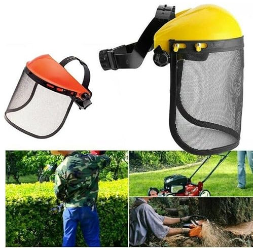 TANIASHOP Visiera a Rete Protettiva Visiera di Sicurezza con Rete Regolabile Maschera di Protezione per Decespugliatore Tagliaerba Motosega Protezione Giardinaggio Sicurezza Lavoro