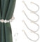 OCIOLI 4 Stück Holzperlen Vorhang Raffhalter Boho Vorhang Raffhalter Vorhang Halter für Wand Bauernhaus Vorhang Raffhalter Vorhang Raffhalter mit Haken Gardinenhaken (4, Weiß Gewaschen)