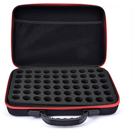 Ätherisches Öl Tragetasche, Aufbewahrungsbox für 60 Flaschen 10ml 15ml Ätherisches Öl Nagellack Aromatherapie-Öle, Organizer für ätherische Öle, Harte Außenhülle EVA und Foam Insert Perfekt für Reisen