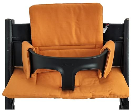 Shabany® Hochstuhl Sitzkissen 100% Bio Baumwolle | Classic Kissen Sitzbezug | Hochstuhlauflage | 2-teilig passend für Stokke Tripp Trapp Kinderhochstuhl |maschinenwaschbar | einfache Befestigung