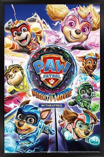 Trends International Paw Patrol The Mighty Movie Wandposter, 56,8 x 86,4 cm, schwarz gerahmt