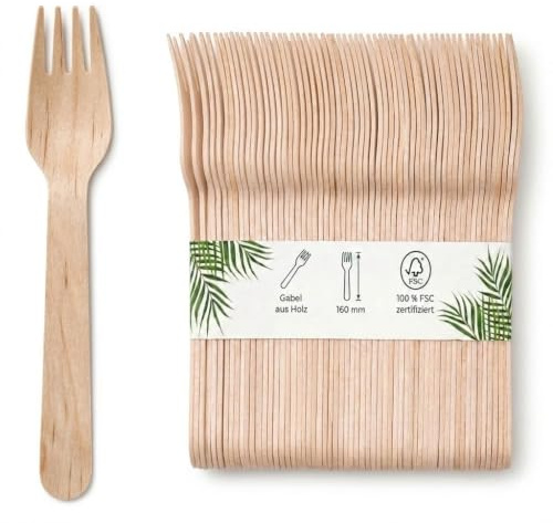DeinPack 2000 Holzgabeln 16 cm Birkenholz biologisch abbaubar Einwegbesteck | biologisch abbaubar, Nachhaltiges Besteck, Einwegbesteck, Holzbesteck