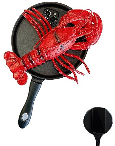Chagoo Frying Pan Phone Case, Funny Fried Egg Pan Phone Case, Weird Halloween Pan Phone Case for iPhone 14/13/12 Pro Max (13 Pro Max, A)
