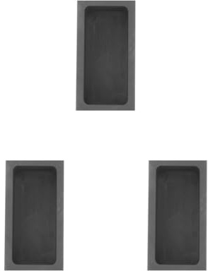 3 Set quadratische Graphit-Tank-Barren-Form-Tiegel für Aluminium-Messing, 100 x 50 x 25 mm