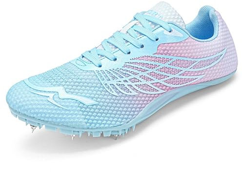 SDEQA Spikes Leichtathletik with 8 Nägel Herren Kinder und Damen Laufende Turnschuhe Leichte Springschuhe Für Jugendliche,A,36 EU