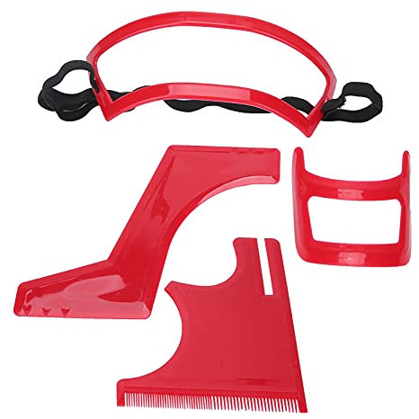 Set di 4 Modelli per Modellare la Barba - Strumento per Modellare L'attaccatura dei Capelli, la Scollatura e il Pizzetto con Materiale Plastico Resistente, Ottieni un Aspetto