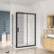 Huibathroom 1950x1400mm Black Frame Sliding Shower Enclosure Door Cubicle 800mm SidePanel no Tray&Waste