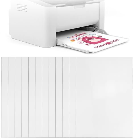 12 Stk A4 Selbstklebende Folien Bedrucken Klebefolien Druckerpapier Transparent Bedruckbar Vinylfolie Inkjet Vnyl Aufkleber Sticker für Tintenstrahldrucker Laserdrucker