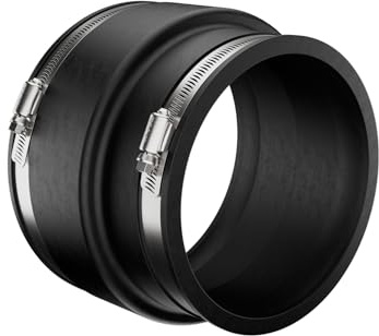 Fernco P1002-46 4 x 6 Flexible PVC Sewer Drain Pipe Coupling for Clay to Cast Iron, Plastic or Steel Plumbing Waste Connections