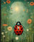 Ladybug Notebook: Vintage style aesthetic ladybird Polka-Dotted art nouveau journal. Cute Insect theme design.
