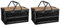PATIKIL Collapsible Storage Bins with Lids and Handle, 2 Pcs 30L 8Gal Plastic Camping Storage Box Stackable Side Opening Organizer Basket for Car Rv Office Home, Black
