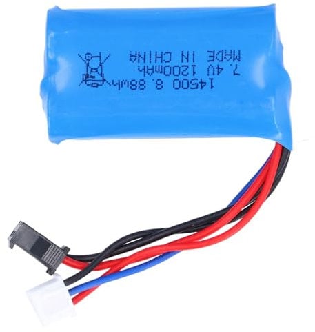 7.4V 1200mAh Lithium Battery, RC Lipo Battery with SM Plug Rechargeable Battery Pack for Electric Toys