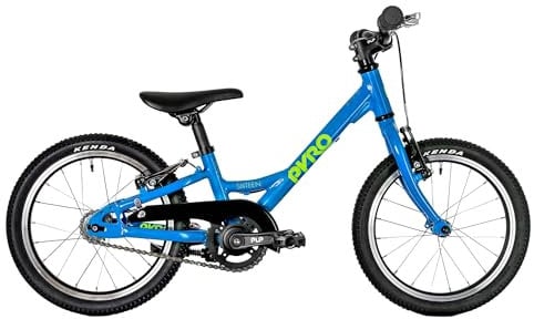 TechniBike PYRO Sixteen - leichtes Kinderfahrrad 16 Zoll für Mädchen und Jungen (mitwachsender Lenker, niedriger Einstieg, nur 5,6 kg), Blau