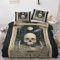 Gothic Skull Bettwäsche 135x200 4teilig, Bettbezüge mit Spinnennetz Muster, aus Mikrofaser Weich und Bügelfrei Bettwäsche-Sets, Bettbezug 2er + Kissenbezug 2er, 80x80 mit Reißverschlus
