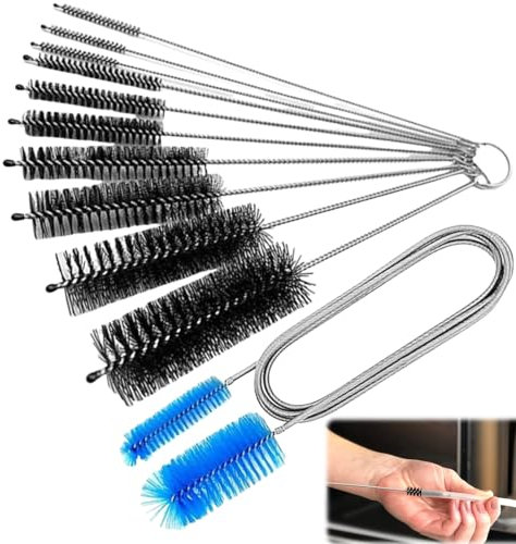 ZDL Schlauchbürste,11pcs Reinigungsset Bürste,Pfeifenreiniger Bürste,Flexible Reinigungsbürste Doppelkopf,Doppelseitige Schlauchbürste aus Edelstahl,für Verschiedene Flaschen, Ausguss,Aquarium