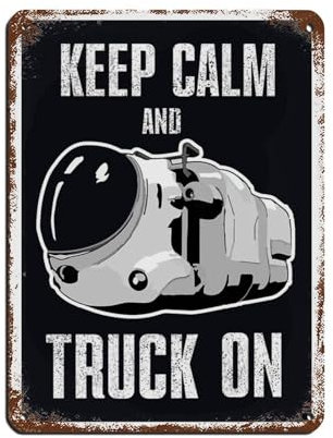 KJUFE Blechschild mit Aufschrift Keep Calm And Truck on Subnautica, Vintage, Metall, Pub, Club, Café, Bar, Zuhause, Wandkunst, Dekoration, Poster, Retro, 30 x 40 cm