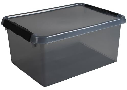 Sunware 88001820 - Aufbewahrungsbox the comfort-line 15 L, grau transparent, Ordnungsbox mit Deckel