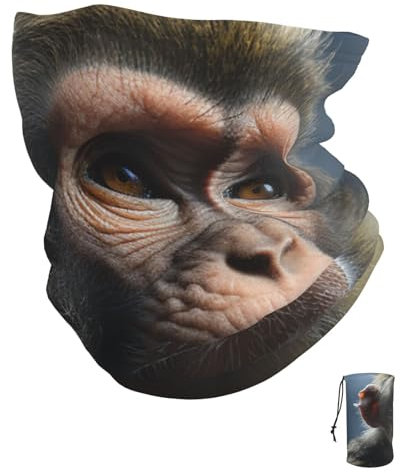 GlbnSHeric Halstuch, Gesichtsmaske für Damen und Herren, schnell trocknend, kariert, zum Angeln, affe, Einheitsgröße