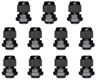 11 pressacavo M20, IP68, impermeabile, passacavo per esterni, scatola di derivazione, in nylon, colore nero