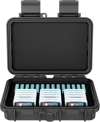 KIWIFOTOS SD Card Case & Holder,32-Slot Memory Card Case for 18 SD/SDHC/SDXC + 14 CFexpress Type-A Cards, SD Card Wallet With Individual Storage Organizer, Ideal for Outdoor Activities