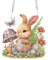 Generisch DIY Diamond Painting Türkranz Osterkranz Hase Diamond Painting Anhänger mit Kette Osterei Diamant Malerei Fensterbilder Ostern Kranz Set für Wand Und Eingang Dekoration-Osterei Hase