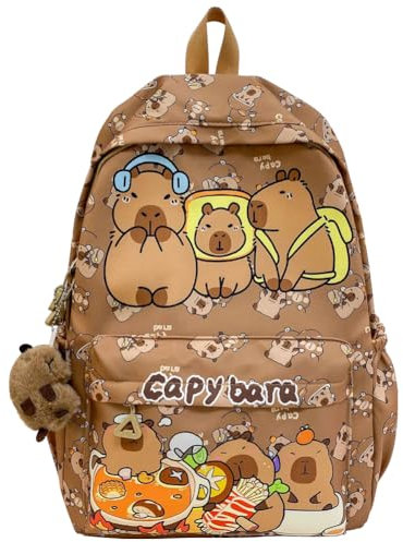SKIPTHYBER Cartoon Rucksack Capybara Schoolbag Verstellbare Riemen,Schule Rucksack Kawaii Buchtasche Große Kapazität Rucksack Rucksack Schule Buchtasche Reise Laptop Buchtasche Geschenk