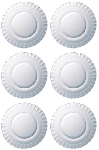 AC - Pack de 6 Platos Llanos - Modelo París - Ø 23 cm - Vidrio - Apto para lavavajillas y microondas - Ideal para el hogar, Cocina y hostelería