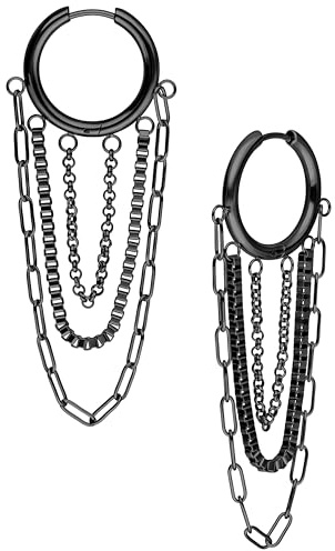 Wildcat Ohrringe - Multilayer Chain Hoops Pair | Chirurgenstahl 316L - hautverträglich, langlebig, wasserfest