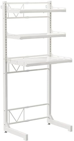 MiSMiAO Regal über Waschmaschine,Höhenverstellbarer Wäschetrocknerständer,Lagerregal über der Waschmaschine, für Waschmaschine und Trockner (Ⅲ Partitionen,62x40x161 Weiß)