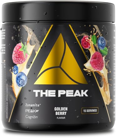 THE PEAK - 375g Geschmack Golden Berry I 15 Portionen I Hardcore Pre-Workout Booster für Energie, Fokus & Pump mit L-Citrullin, L-Arginin, Koffein, Bitter Orange Extrakt, Lions Mane, ATP, u.v.m.
