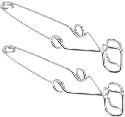 Zerodeko 2Pcs Chrome Plated Steel Test Tube Clamps with Long Handle and Comfortable Laboratory Test Tube Holder for Hot Experiments Lightweight and Portable Tool for Students