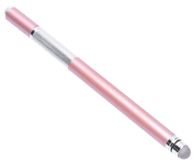 Pink Metal Double Disc Capacitive Stylus Pen for Tablet Laptop | Drawing and Document Markup, Universal Touch Input for Email Checks and Games