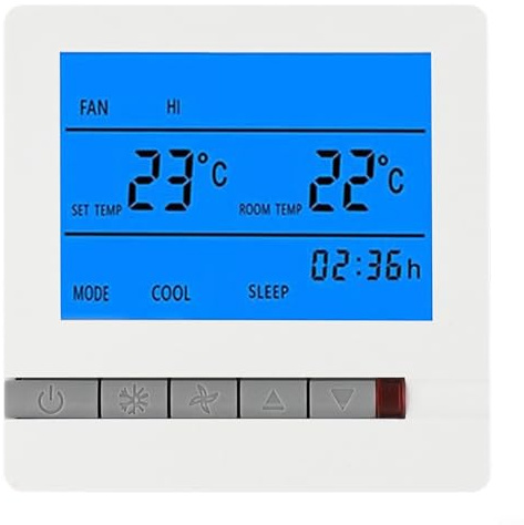 -Smart Air Conditioner Temperature Controller, Central Air Conditioner LCD Thermostat With Universal-remote Controller For Indoor