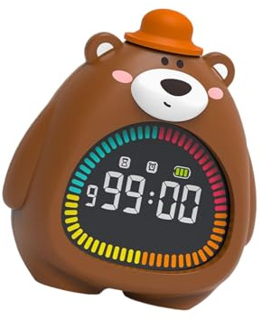 Chenxi Studio Cartoon-Bär-Wecker mit Umgebungsbeleuchtung, anpassbare Timer-Funktion, Silikon, PVC, Kinderzimmer, Dekoration, Nachtlicht, niedlicher Bär, Nachtlicht mit Timer