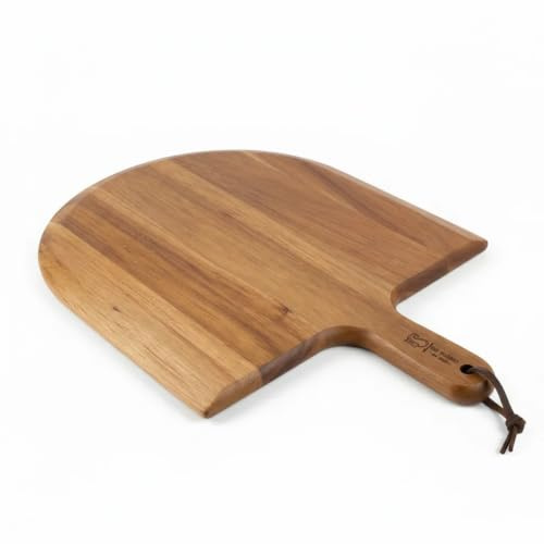 Pizzaschieber Holz 30,5 × 41,8 cm – Akazienholz Pizzabrett & Pizzaschaufel | Handgemachtes Servierbrett aus Akazienholz für Pizza, Flammkuchen & Brot – schont den Pizzaofen, Pizza-Zubehör & Geschenk