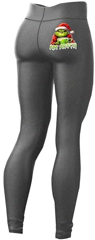 Print Deluxe Stretch Leggings mit lustigem Druck Muffel |High Waist |Elastisch, Workout,Fitness, Yoga, Sport Hose Bauchweg |Geschenk