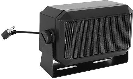 KKPLZZ Car Radio External Speaker, Professional 5W ABS Metal CB Ham Radio Speaker with 3.5mm Plug 1.8m Cable, for Mobile Transceiver